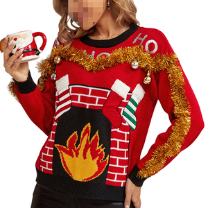 <span class=keywords><strong>Pull</strong></span> de Noël décontracté pour <span class=keywords><strong>femme</strong></span>, <span class=keywords><strong>pull</strong></span> en tricot de Noël avec broderie de lettres pour <span class=keywords><strong>femme</strong></span> - Product Image 5