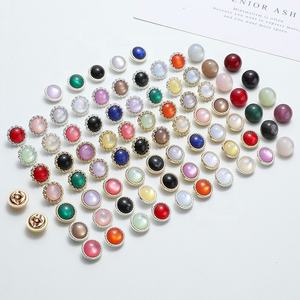 <span class=keywords><strong>Botones</strong></span> de camisa de tela de mujer de alta calidad de 18L, vástago de Metal de aleación de Zinc lavable, cierres de camisa de lujo coloridos al por mayor - Product Image 1