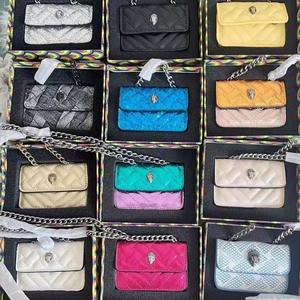 Mini Sac à Main de Marque de Luxe pour Femme 2025, Sac Porté Épaule ou Croisé Matelassé Multicolore avec Tête d'Aigle en Strass, Design Géométrique Style Londonien - Product Image 1