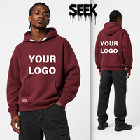 Sudaderas con Capucha Personalizadas para Hombre, 450 GSM, Felpa, Bordado, Parche de Cuero, Talla Grande, Estilo Urbano, Venta al Por Mayor