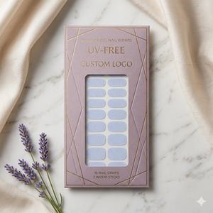 Venta al por mayor <span class=keywords><strong>de</strong></span> envolturas <span class=keywords><strong>de</strong></span> uñas <span class=keywords><strong>de</strong></span> gel con purpurina <span class=keywords><strong>de</strong></span> lavanda, 16 tiras, sin UV, marca privada, logotipo personalizado con palitos <span class=keywords><strong>de</strong></span> madera para spa boutique - Product Image 1