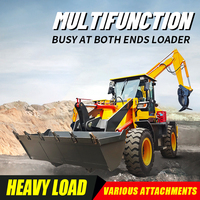 Multifunktion aler Garten traktor Bagger lader Kompakt traktor mit Lader und Bagger aufsatz retro escavadeira