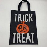 Sac fourre-tout pliable en non-tissé écologique pour Halloween, avec motifs de dessins animés phosphorescents (citrouille, fantôme, crâne, zombie)