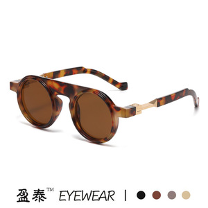 Yingtai Eyewear Round Sunglasses UV400 Plastic Metal <b>Frame</b> Unisex Street Style - Product Image 2