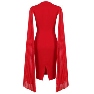 2021 nuovo <span class=keywords><strong>abito</strong></span> aderente a v a manica lunga da donna <span class=keywords><strong>con</strong></span> abiti aderenti Casual al ginocchio <span class=keywords><strong>con</strong></span> fessure - Product Image 4