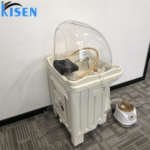 Kisen Lavacabezas de Spa sin Tuberías Estilo Europeo con Tanque de Almacenamiento de Agua de 60L y 30L, Calentador, Cúpula de Sauna, Arco Dorado y Cuenco Móvil - Product Image 5