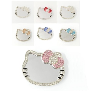 Miroir compact en alliage avec strass pleine surface effet diamant, breloques DIY à dos plat, accessoires pour coques de téléphone, sacs et pochettes - Product Image 2