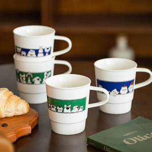 Cartoon Ceramic Coffee Mug Breakfast Milk Cup Cute Mugs with Animal Printed - Product Image 2