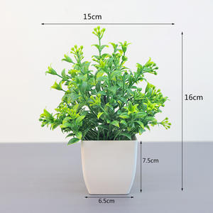 Plante artificielle printemps herbe verdure intérieur et extérieur décoratif <span class=keywords><strong>en</strong></span> plastique plantes <span class=keywords><strong>en</strong></span> <span class=keywords><strong>pot</strong></span> <span class=keywords><strong>eucalyptus</strong></span> petit bonsaï - Product Image 3