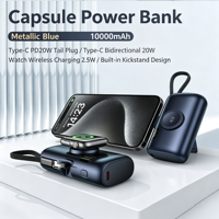 Batterie externe portable 10000mAh 3 en 1 à charge rapide, mini batterie externe pour téléphone, montre