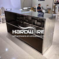 Meubles de bar de discothèque modernes en métal, bar mobile en acier inoxydable LED pour restaurant, hôtel, comptoir de bar, taille et couleur personnalisables