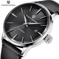 Montre mécanique masculine unique Pagani Design 2770, bracelet en cuir de luxe, étanche, affichage de la date, style simple et professionnel, marron