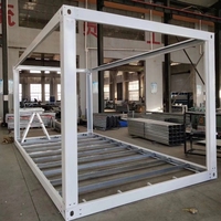 Maison conteneur préfabriquée pratique de 20 pieds, structure en acier avec panneaux sandwich, pour usage bureautique ou hôtelier, Tiny House