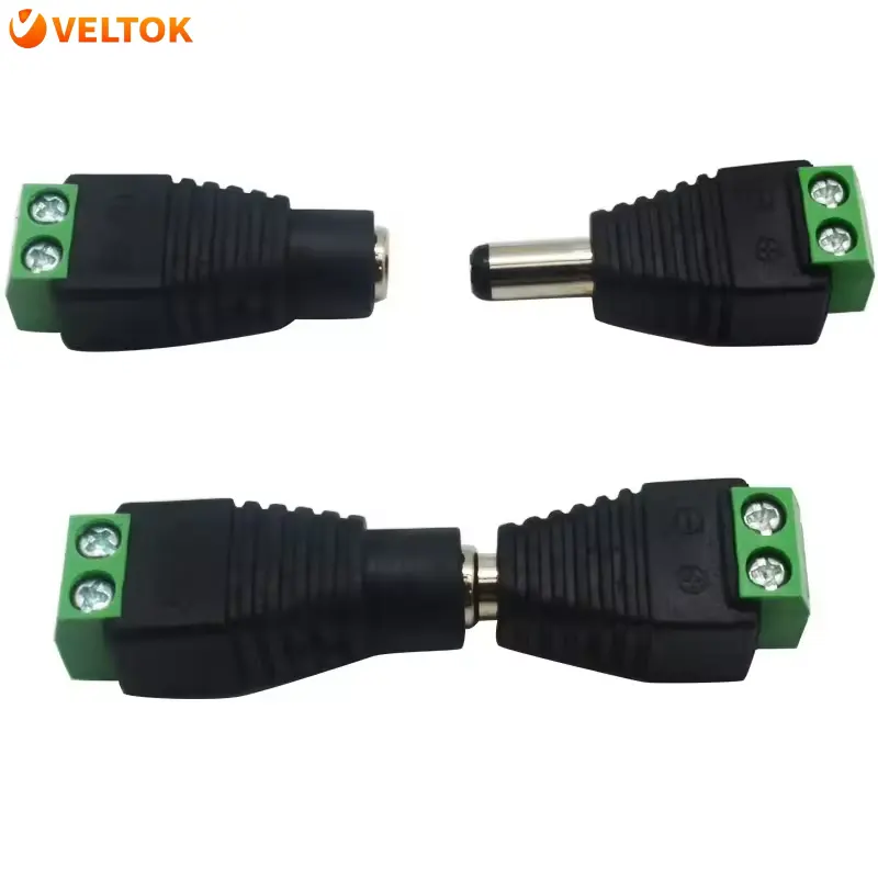 Conector de alimentación de CC macho y hembra para cámara Cctv, enchufe de CC de 5,5mm X 2,5mm, adaptador de enchufe de CC macho hembra