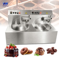 Machine à chocolat enrobé et à faire fondre avec roue de tempérage, 3 compartiments, 8 kg, pour moules à chocolat