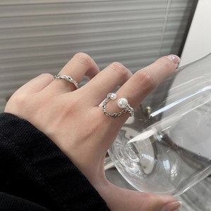 Silver Ruitai S925 Sterling Silver Pearl Chain <b>Ring</b> Heart Shape Openwork Design Women's Fashion Jewelry Gift - Product Image 4