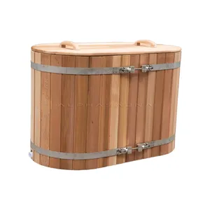New Design Wooden Cold Plunge Tub Recovery Ice Bath Barrel Combo Canadian Cedar Portable Ice Bath For Sale