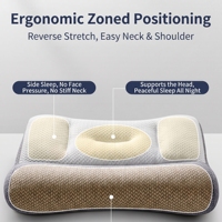 Oreiller cervical à soutien zoné, oreiller fonctionnel pour dormeurs latéraux avec taie d'oreiller, oreiller anti-traction pour le cou, oreiller de lit