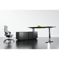 Bureau de travail électrique ergonomique à hauteur réglable avec armoire de rangement, poste de travail intelligent moderne