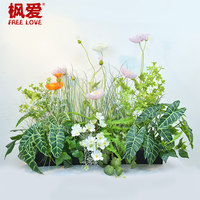 Fleurs artificielles, plantes artificielles, écrans de séparation, arrangements de verdure en pot, jardinières longues, boîtes à fleurs, aménagement paysager extérieur