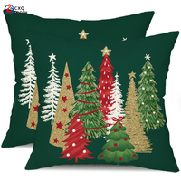 Housse de coussin décorative pour canapé en coton, personnalisée, imprimée en 3D par sublimation, thème Noël