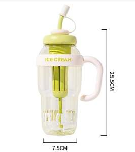 Botella de Plástico para Café de 1200ml al por Mayor de Fábrica, Linda Taza de Gran Capacidad con Pajita y Filtro de Té, Libre de BPA - Product Image 2