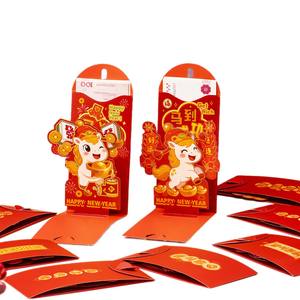 Buste <span class=keywords><strong>di</strong></span> Carta Rossa <span class=keywords><strong>di</strong></span> Lusso 3D Pop-up in Rilievo Anno del Cavallo 2026, Grande Capacità, Pacchetti Portafortuna per il Festival <span class=keywords><strong>di</strong></span> Primavera - Vendita all'Ingrosso - Product Image 4