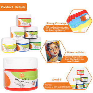Keep Smiling Peinture <span class=keywords><strong>Gouache</strong></span> Prête à l'emploi <span class=keywords><strong>100ml</strong></span>, Peinture Professionnelle pour Affiches et Tempera pour Étudiants et Artistes - Product Image 4