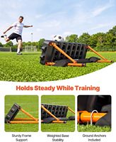 Entraîneur de football portable pliable imperméable léger à cadre en acier double face à 3 angles pour l'entraînement de football en extérieur