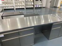 Banc de travail en acier inoxydable 304 pour analyse chimique, expériences à haute température, mobilier de laboratoire mural SEFA8M Baitu.