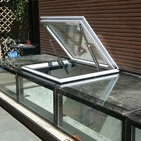 Schmaler Rahmen Laminiertes Glas Dachfenster mit 2,0mm Aluminiumrahmen Automatische Vertikale Öffnung für Villa Dachboden Keller