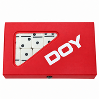 Dominos colorés personnalisés avec logo gravé en usine, jeux de dominos double six pour les jeux de table en famille