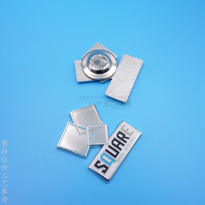 Custom Metal Badge Rectangle Bright Nickel Magnetic Clasp <b>Name</b> <b>Tag</b> Business Gift - Product Image 4