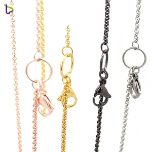 Chaînes de collier en acier inoxydable de 30 pouces pour pendentif en médaillon flottant en verre Collier Chaîne Bijoux Accessoires