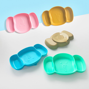 Assiette d'alimentation pour bébé en silicone, forme d'éléphant, sans BPA, 0-12 mois, plateau repas pour nourrissons avec base à ventouse - Product Image 2