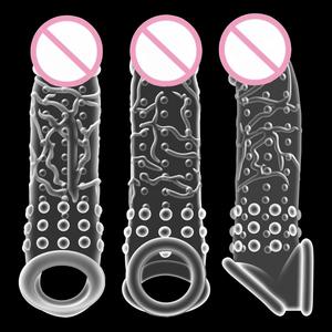 Produkte für Erwachsene Dragon Rubber Spike Gepunktete gerippte wieder verwendbare dicke Kondom Mann Penis hülle - Product Image 6
