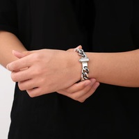 Bracelet chaîne cubaine géométrique en acier inoxydable plat haut de gamme de marque de créateur, style hip-hop, convient aux hommes et aux femmes