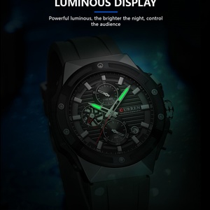 Relojes CURREN 8462 Nuevos para Hombre, Multifuncionales, con Fecha, Resistentes al Agua, Correa de Silicona, Deportivos, Reloj Curren para Hombre - Product Image 6