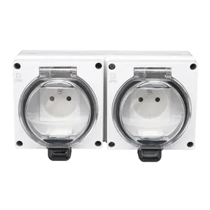 Height French Standard 2 way Outdoor Enclosure Box Double French Weatherproof waterproof IP66 Socket