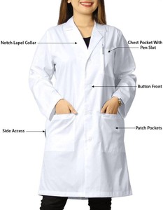 Camice <span class=keywords><strong>da</strong></span> Laboratorio Unisex di Alta Qualità, Abbigliamento <span class=keywords><strong>da</strong></span> <span class=keywords><strong>Lavoro</strong></span>, Camice Medico Lungo fino al Ginocchio, Camice Bianco Ospedaliero - Product Image 4