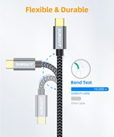 Cable de Carga y Datos SUNGUY USB 3.1 con Trenzado de Nailon, USB C a Micro-B, para Teléfono y Portátil