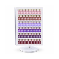 Présentoir à ongles magnétique en acrylique à trois rotations, 270 couleurs, avec carte de couleurs détachable