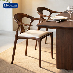 เก้าอี้ทานอาหารไม้เนื้อแข็งสุดหรู ดีไซน์เรียบง่าย เหมาะสำหรับบ้าน สำนักงาน และห้องรับประทานอาหาร สไตล์นอร์ดิก - Product Image 3