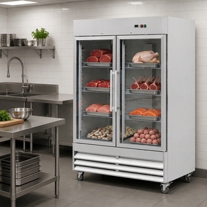 Congélateur commercial <span class=keywords><strong>à</strong></span> porte vitrée double, contrôle numérique, dégivrage automatique, style américain, réfrigérateur <span class=keywords><strong>à</strong></span> température négative - Product Image 1