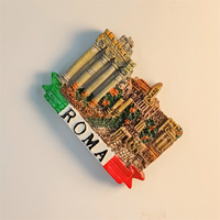 Aimants de réfrigérateur en résine personnalisés Place de la ville romaine italienne Souvenirs touristiques Décoration peinte en 3D Aimants de réfrigérateur