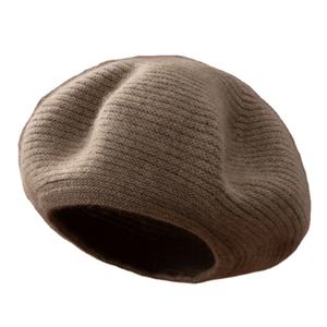 Chapeau d'hiver en cachemire 100% pour femmes, <span class=keywords><strong>de</strong></span> haute qualité, chaud, tricoté, décontracté, bonnet, béret français - Product Image 1