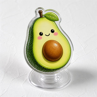 Acryl telefoonhouder standaard op maat gemaakte avocado groene schattige fruit telefoonhouder antislip herbruikbare klevende grip groothandel decoratie