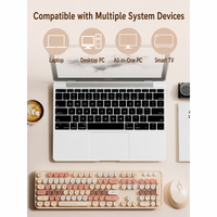 Clavier et souris sans fil MOFii SWEET, couleurs pastel esthétiques, touches multimédias, 1200 DPI, optique, pour bureau, ordinateur portable