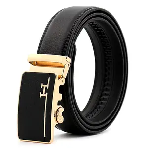 Wholesale Custom logo New Adjustable Casual Automatic Buckle Luxury Belt mans Business Suit Genuine Leather Belts