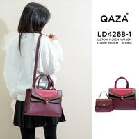 Bolso Tote de PU Impermeable con Cierre de Bordado 2 en 1, Diseño de Serpiente QAZA, Moda Femenina, Venta al por Mayor en China 2025
